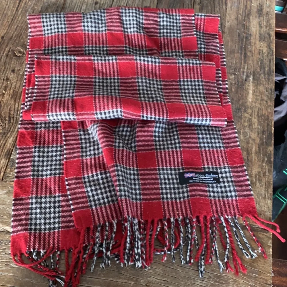 Made in Scotland Tartan Red Plaid Super Soft Red Plaid Cashmere Scarf